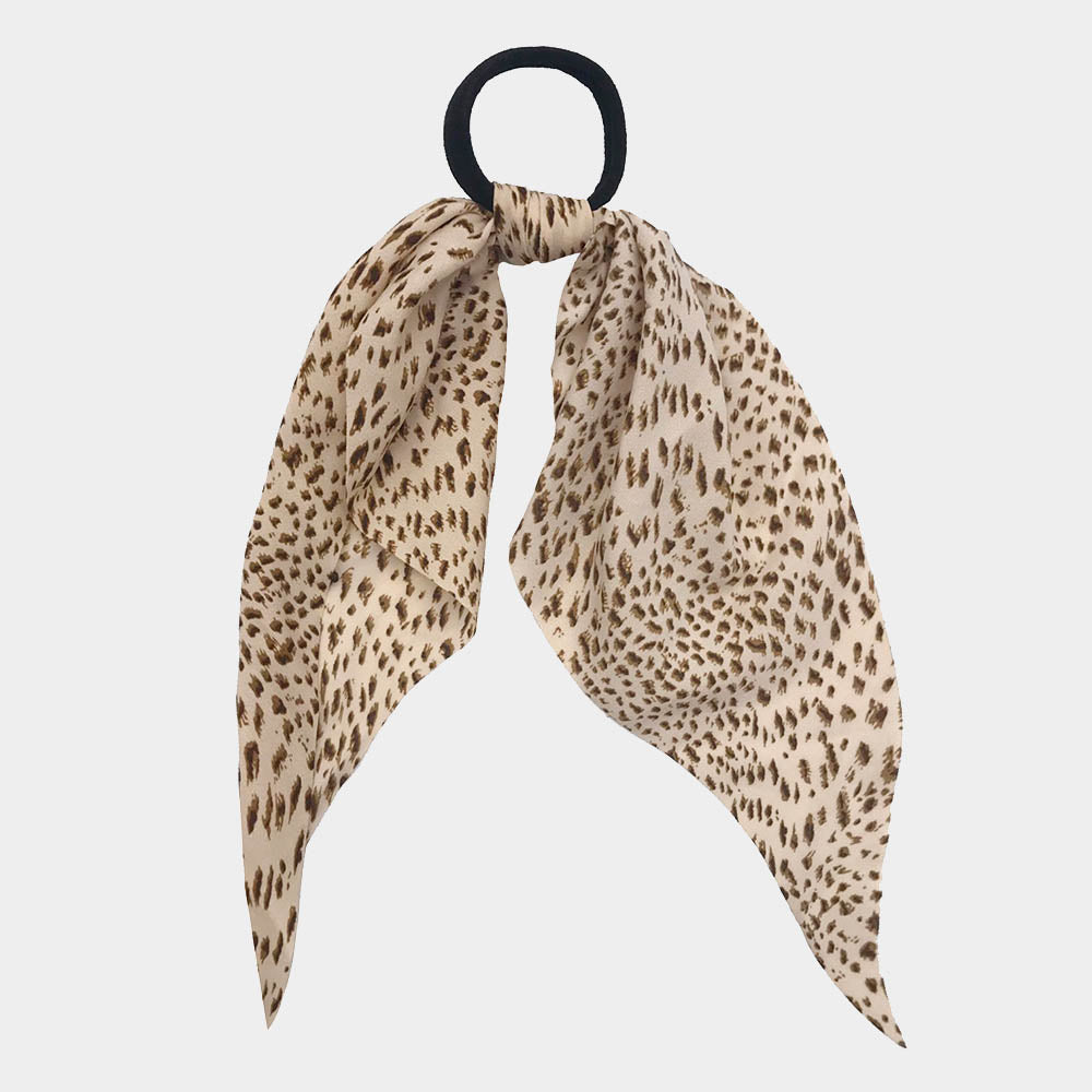 iLLASPARKZ Leopard Print Scarf Pony Hair Band