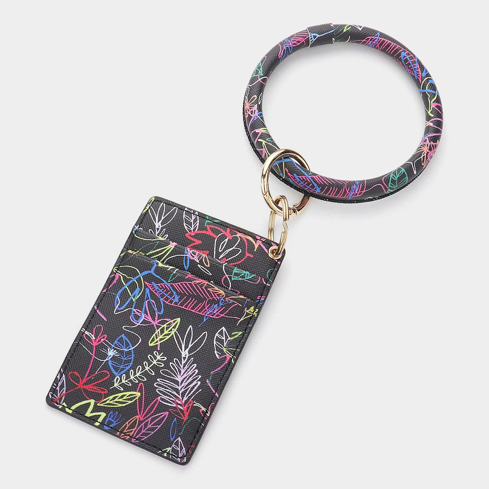 iLLASPARKZ Leaf Faux Leather Keychain / Bracelet / Card Holder Wallet