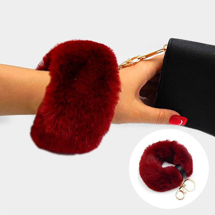 iLLASPARKZ Faux Fur Pom Pom Key Chain / Wristlet Strap