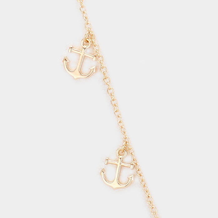 iLLASPARKZ Multi Metal Anchor Long Necklace