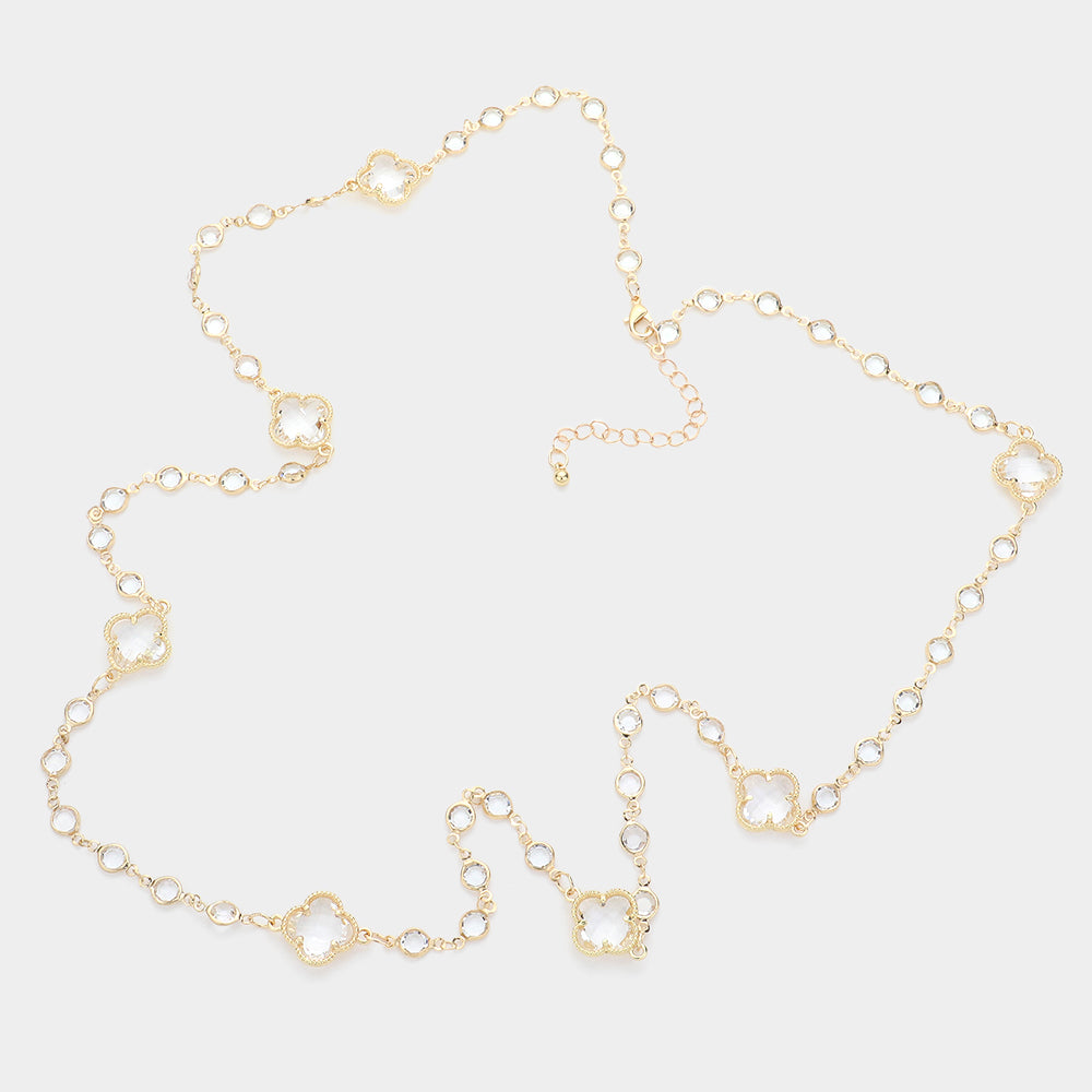 iLLASPARKZ Quatrefoil Station Long Necklace