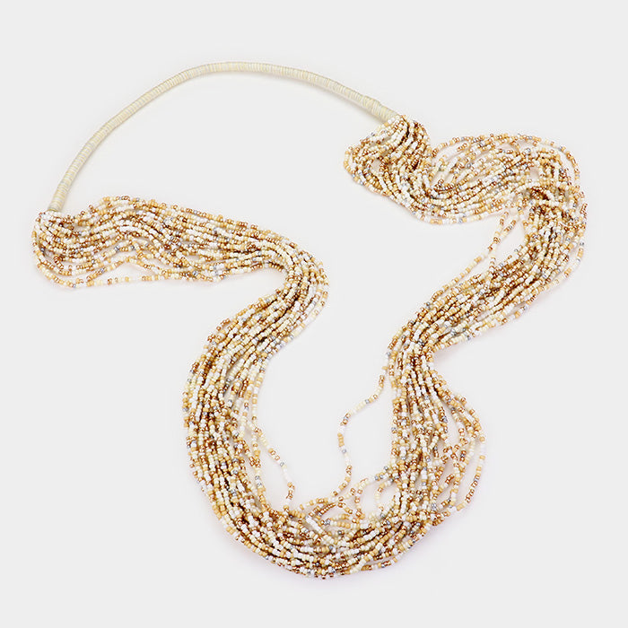 iLLASPARKZ Multi Strand Seed Beaded Long Necklace