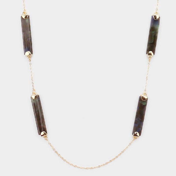 iLLASPARKZ Celluloid Acetate Rectangle Station Long Necklace