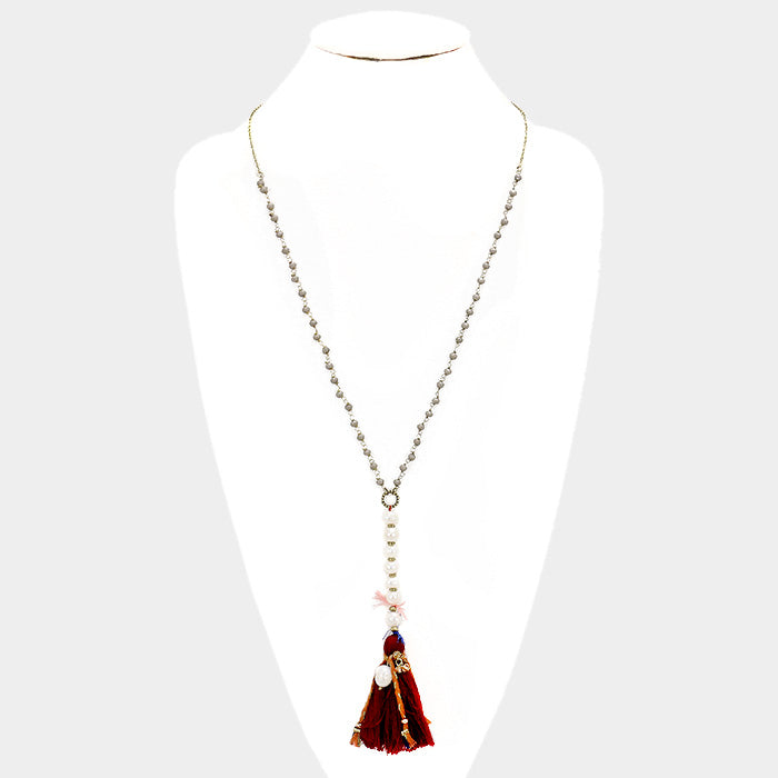 iLLASPARKZ Boho Fresh Water Pearl Drop Tassel Pendant Long Necklace