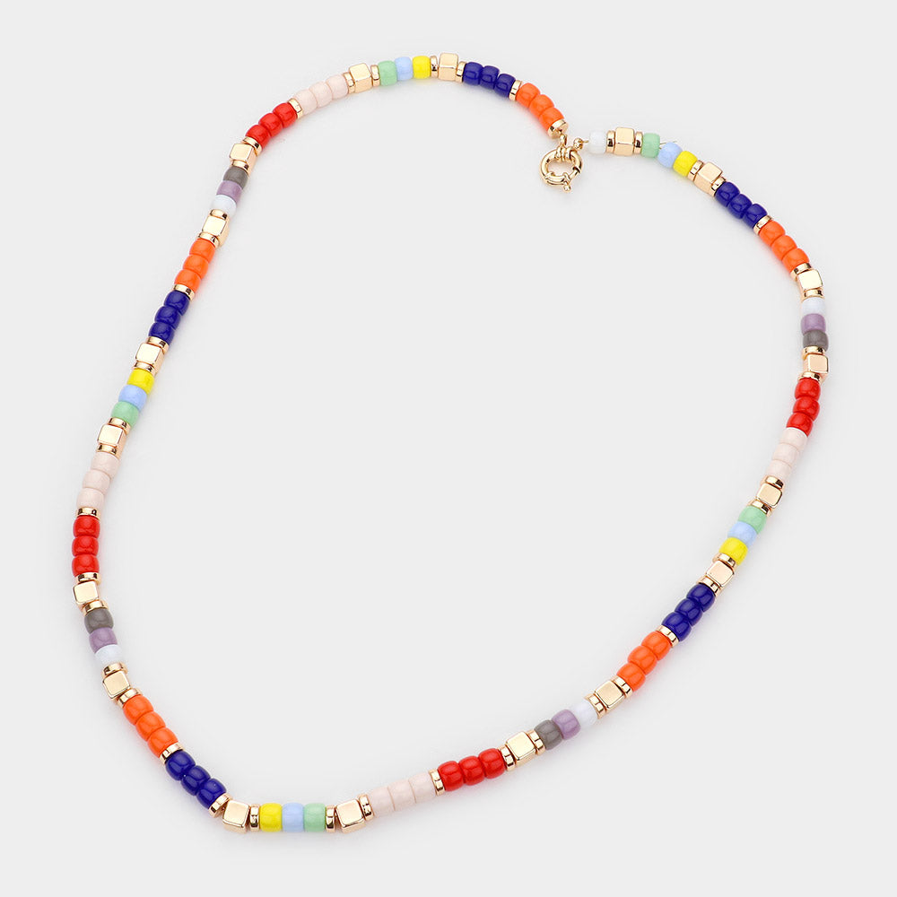 iLLASPARKZ Cube Resin Beaded Long Necklace