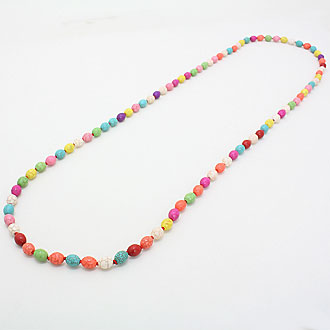 iLLASPARKZ Howlite Beaded Long Necklace