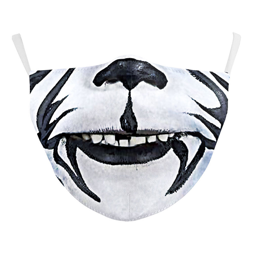 iLLASPARKZ White Tiger Cartoon Lip Print Cotton Fashion Mask