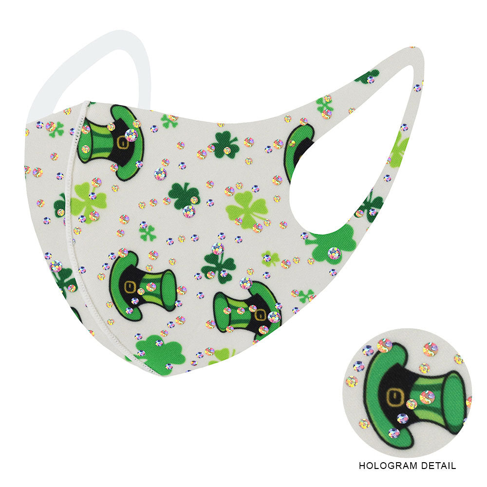 iLLASPARKZ St. Patrick's Day Clover Print Fashion Mask