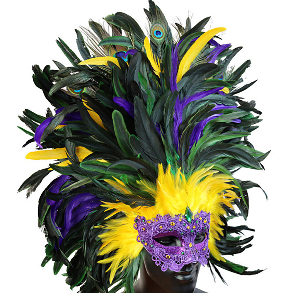 iLLASPARKZ Mardi Gras Masquerade Venetian Feather Mask