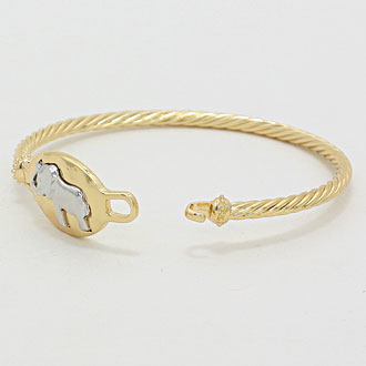 iLLASPARKZ Twisted Rope Metal Elephant Bracelet