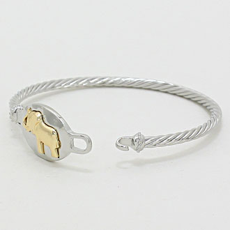 iLLASPARKZ Twisted Rope Metal Elephant Bracelet