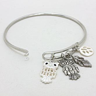 iLLASPARKZ Owl Charm Bangle Bracelet