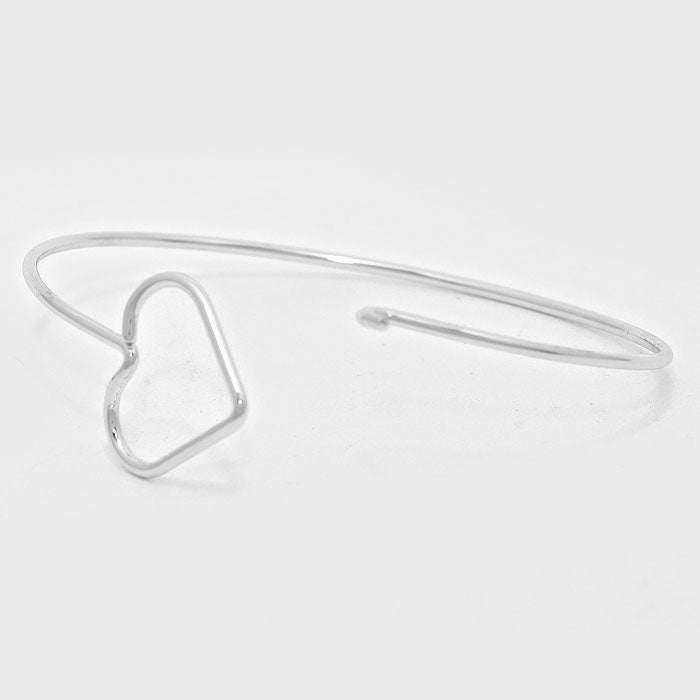 iLLASPARKZ Metal Heart Outline Cuff Bracelet