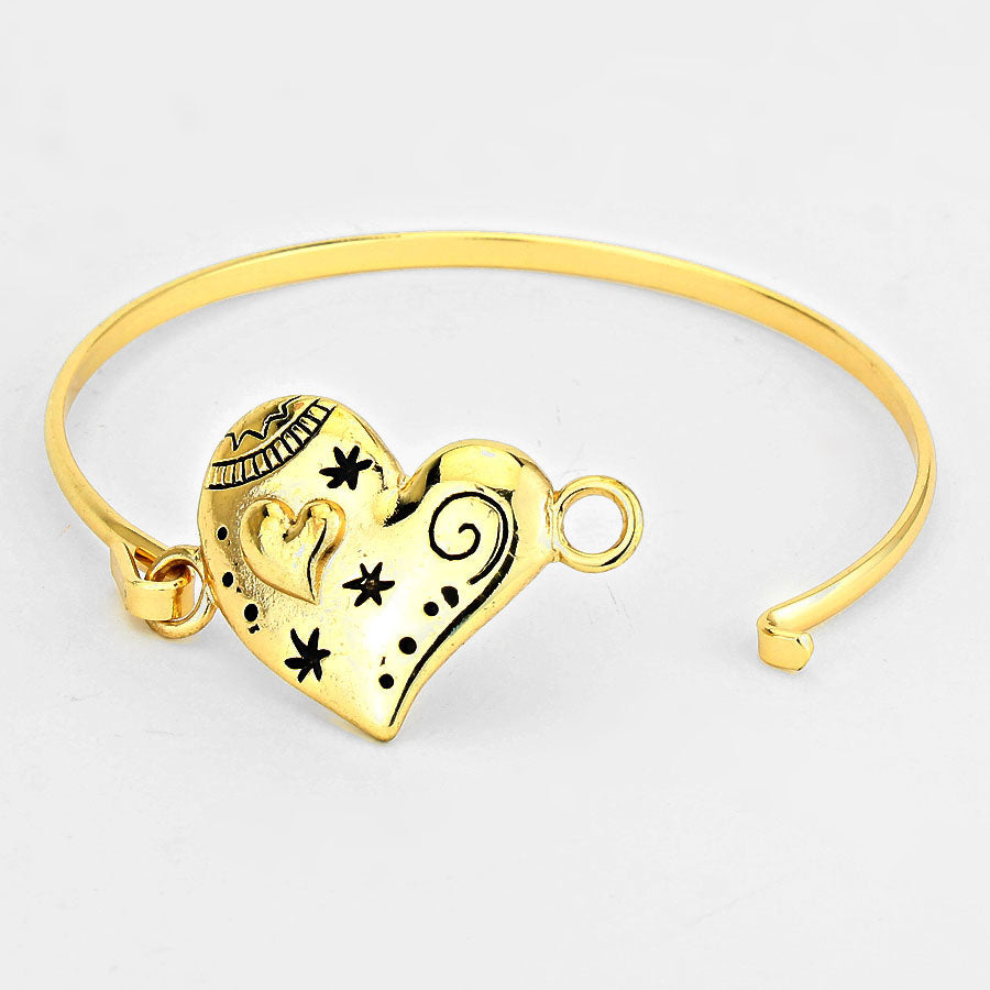 iLLASPARKZ Elaborate Heart Bangle Bracelet