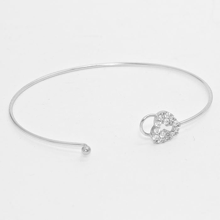 iLLASPARKZ Crystal Heart Lock Hook Bracelet