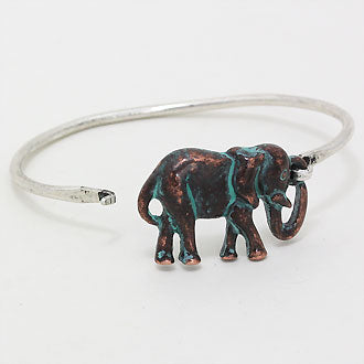 iLLASPARKZ Patina Elephant Bangle Bracelet