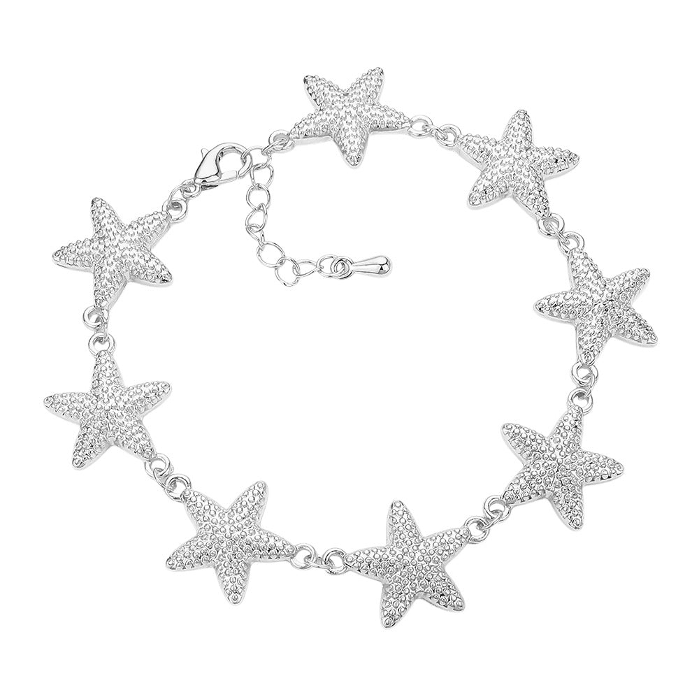 iLLASPARKZ Textured Metal Starfish Link Bracelet