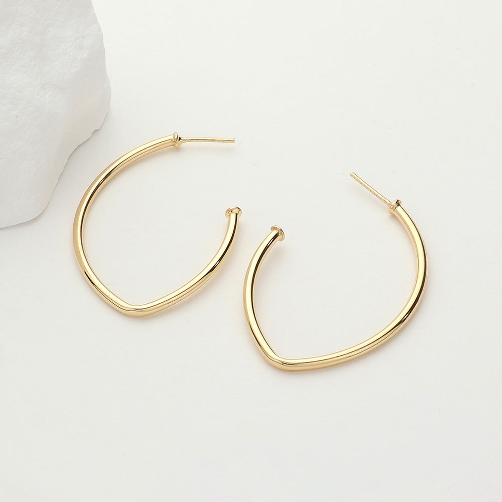 iLLASPARKZ 18K Gold Filled Hypoallergenic Oval Hoop Earrings