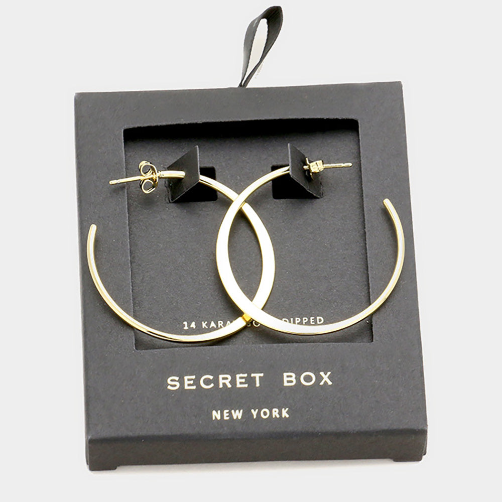 iLLASPARKZ Secret Box_14K Gold Dipped Hoop Earrings