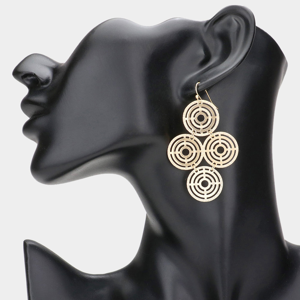 iLLASPARKZ Geometric Metal Disc Link Dangle Earrings