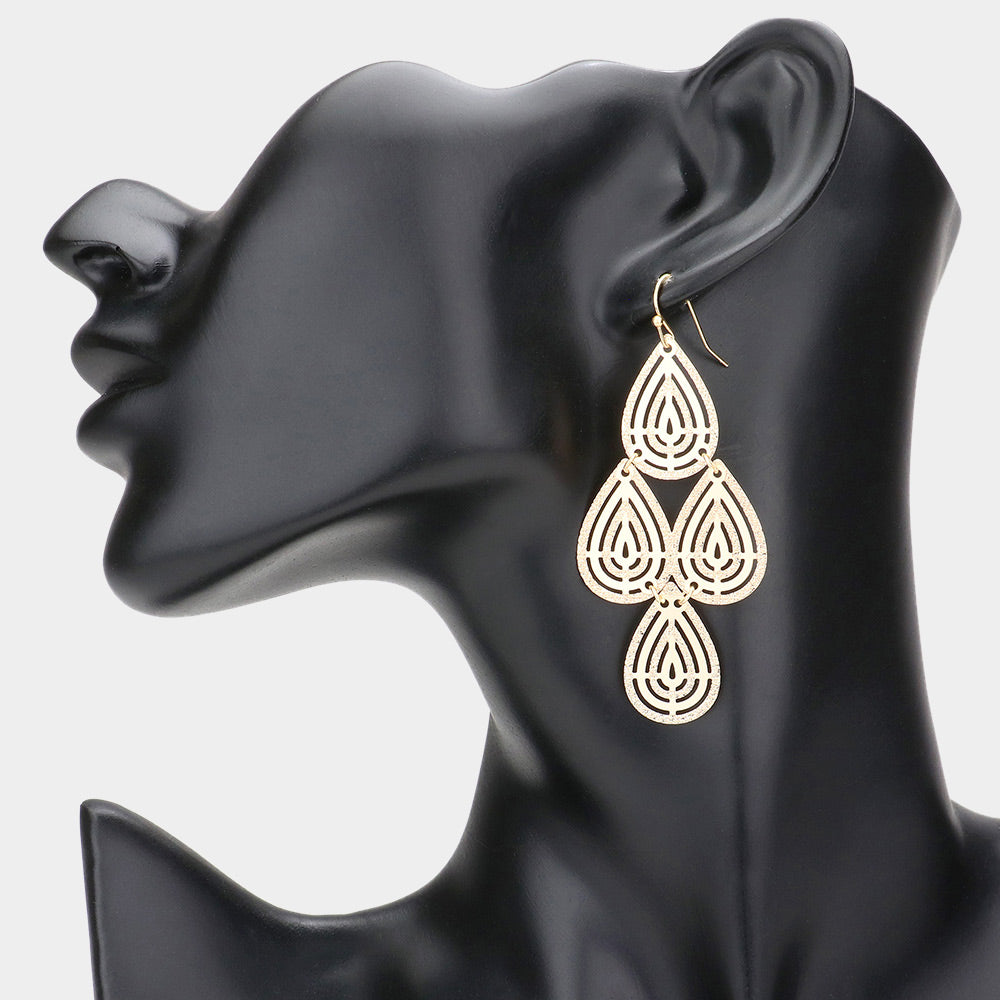 iLLASPARKZ Geometric Metal Teardrop Link Dangle Earrings