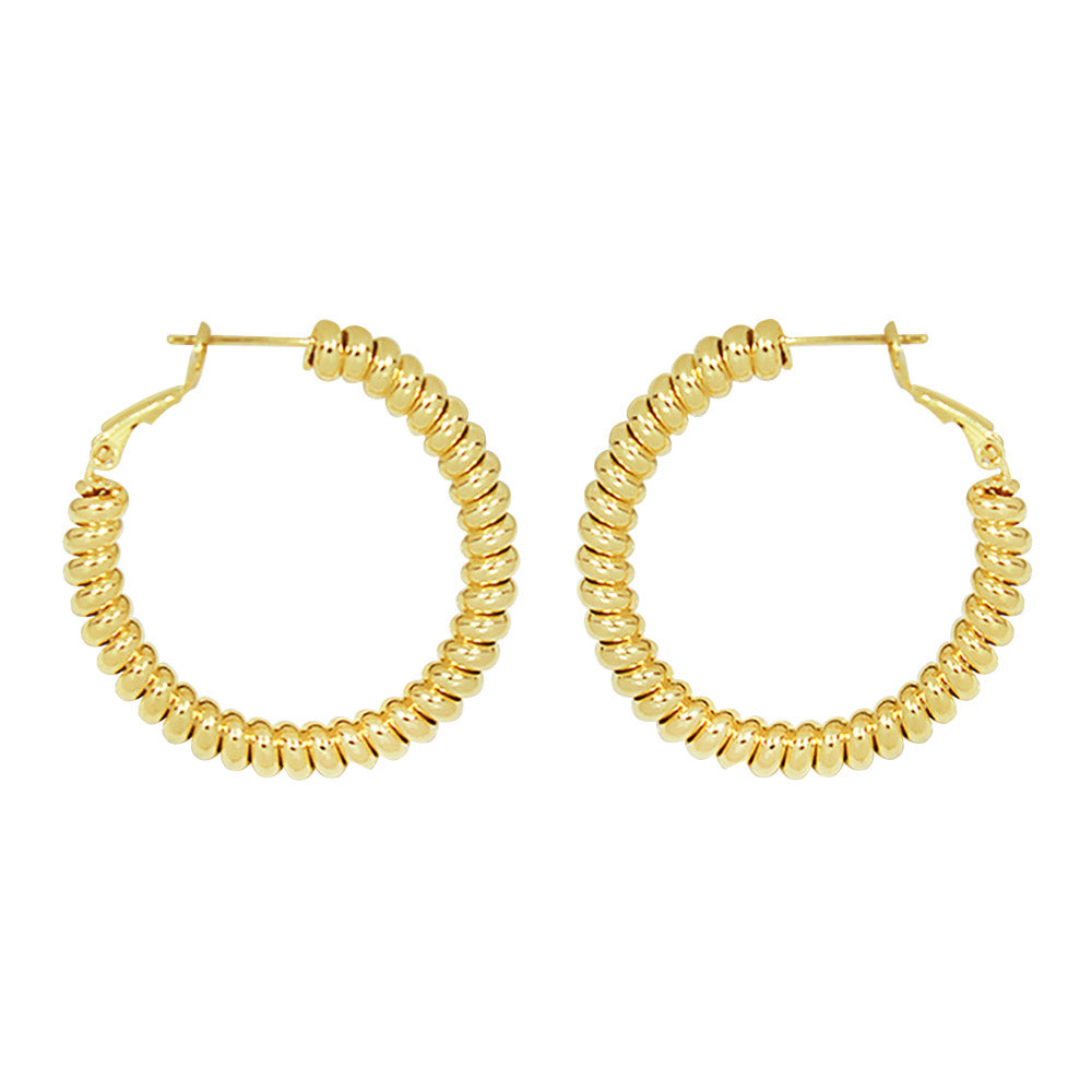 iLLASPARKZ Secret Box _ 14K Gold Dipped Twisted Metal Hoop Earrings