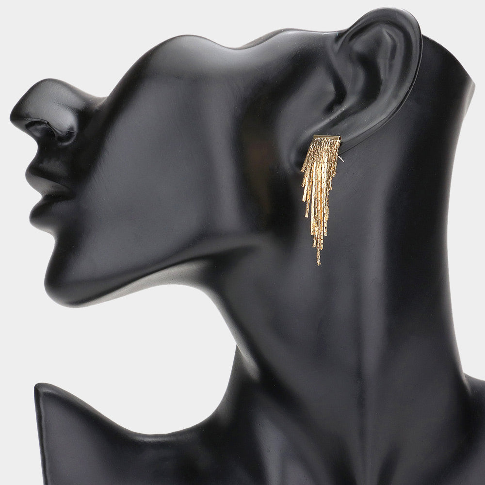 iLLASPARKZ Metal Chain Fringe Dangle Earrings