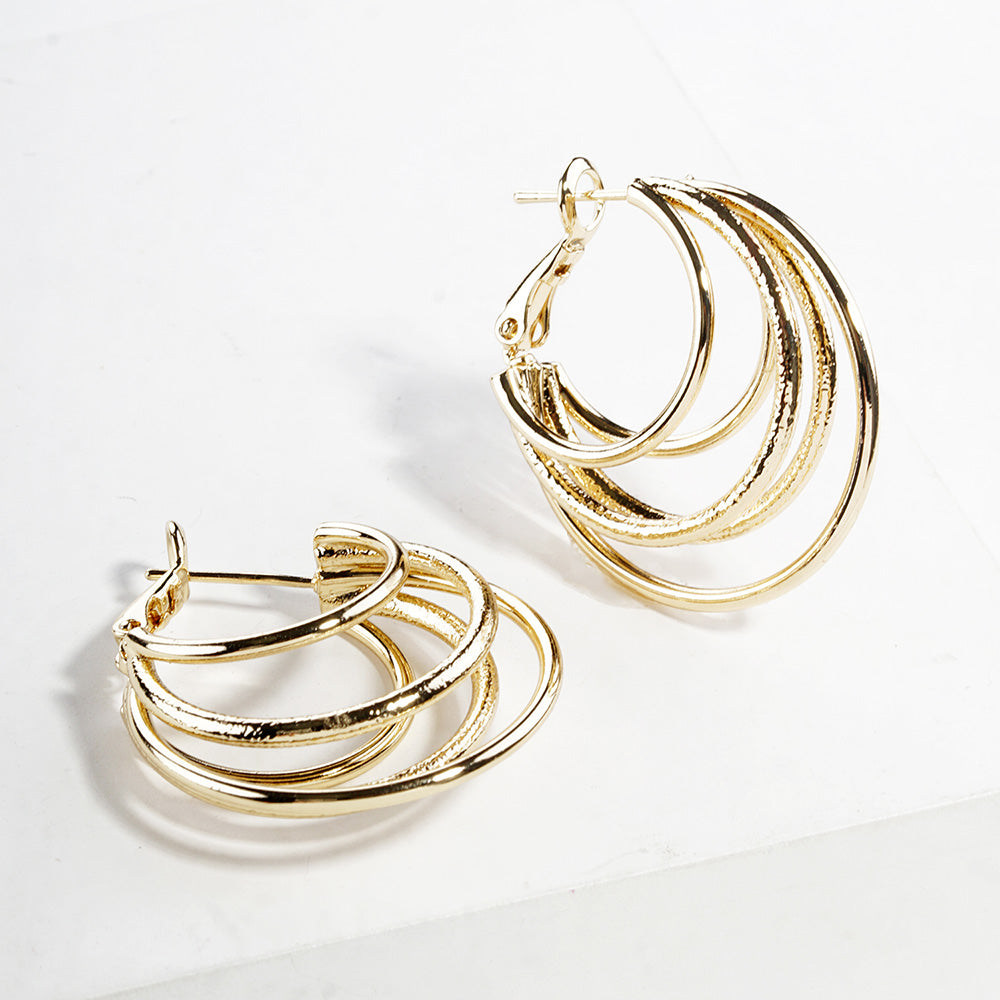 iLLASPARKZ Gold Dipped Split 3D Metal Hoop Earrings