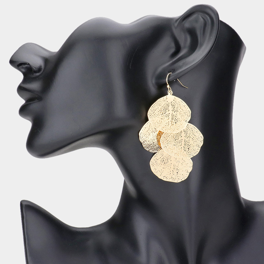 iLLASPARKZ Metal Leaf Cluster Earrings