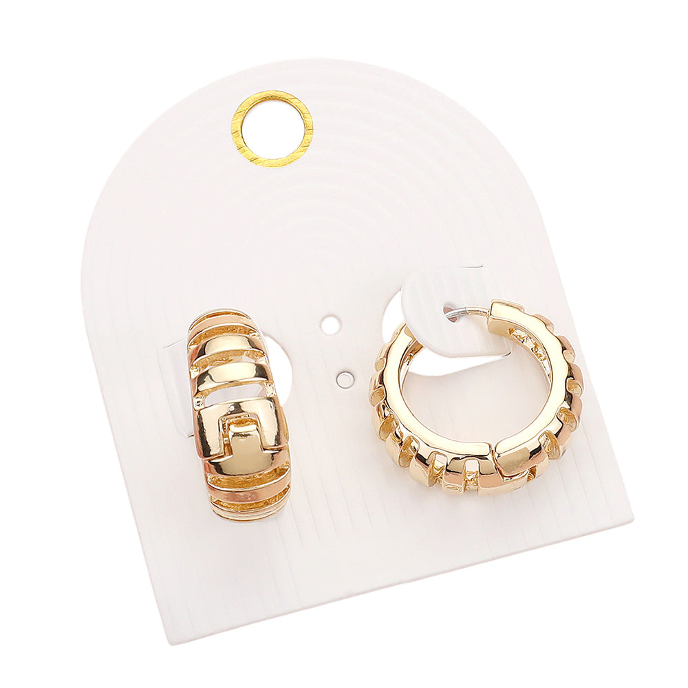 iLLASPARKZ Metal Cutout Huggie Hoop Earrings