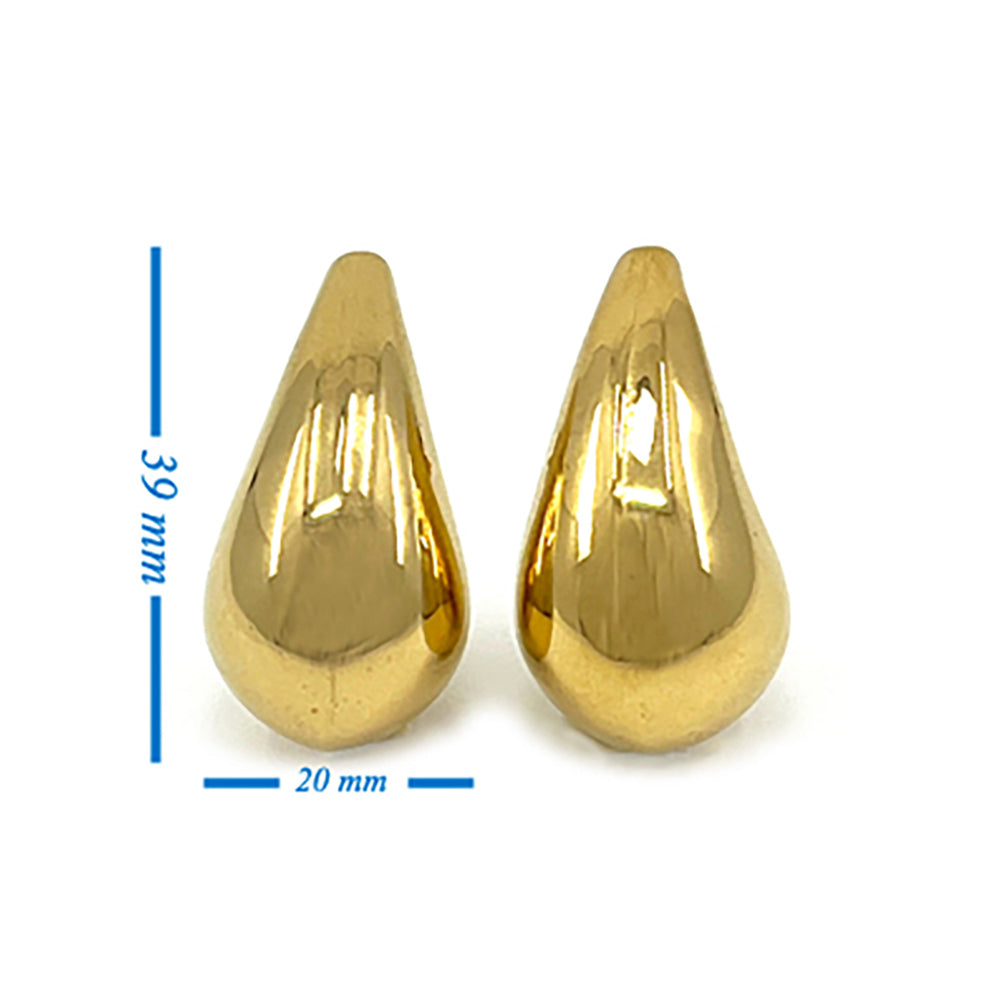 iLLASPARKZ 18K Gold Dipped Stainless Steel Curved Teardrop Earrings