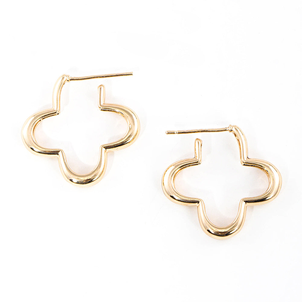 iLLASPARKZ Gold Dipped Metal Quatrefoil Earrings