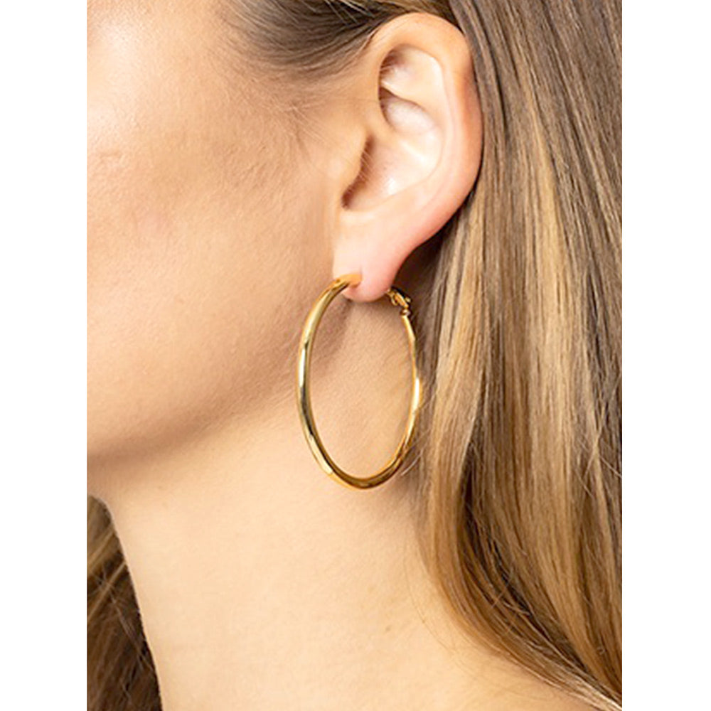 iLLASPARKZ 2 Inch Brass Metal Hoop Earrings