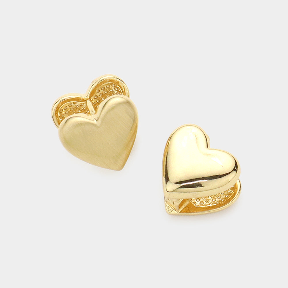 iLLASPARKZ 14K Gold Dipped Simply Love Huggie Earrings