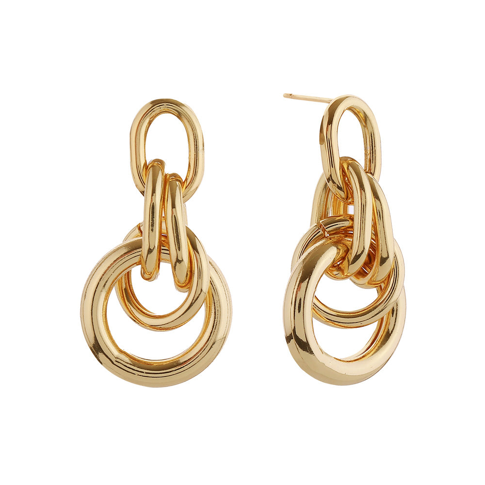 iLLASPARKZ 14K Gold Dipped Double Door Knocker Earrings