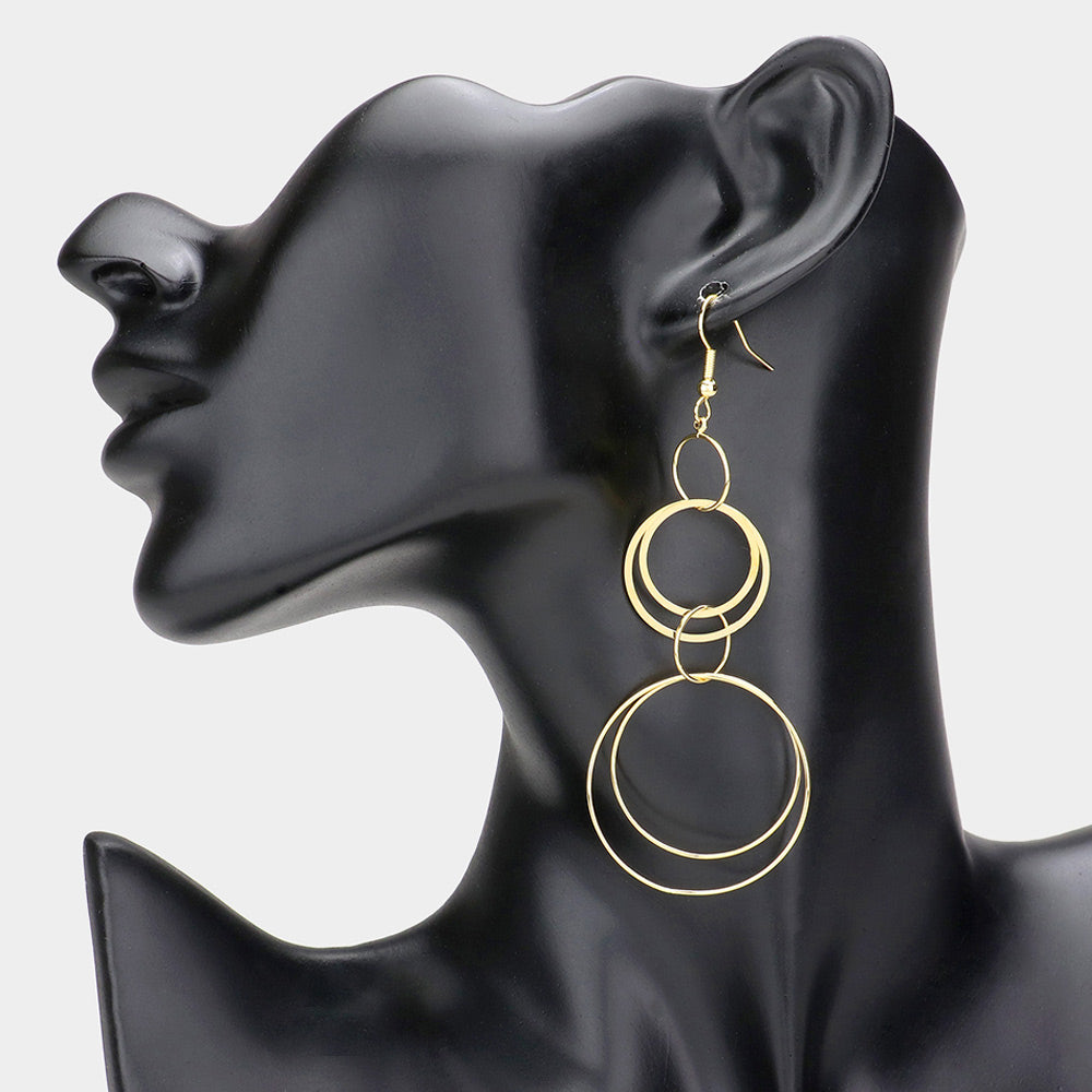 iLLASPARKZ Open Metal Circle Link Dangle Earrings