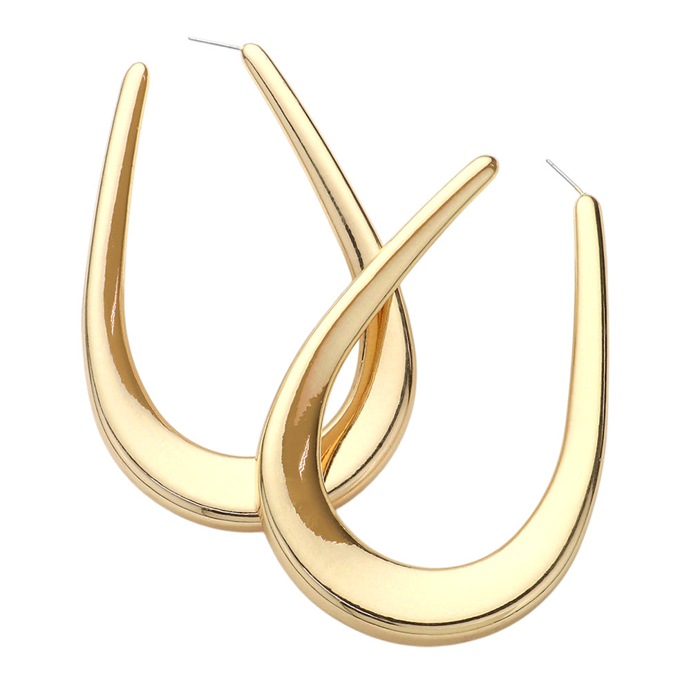 iLLASPARKZ Oversized Teardrop Metal Hoop Earrings