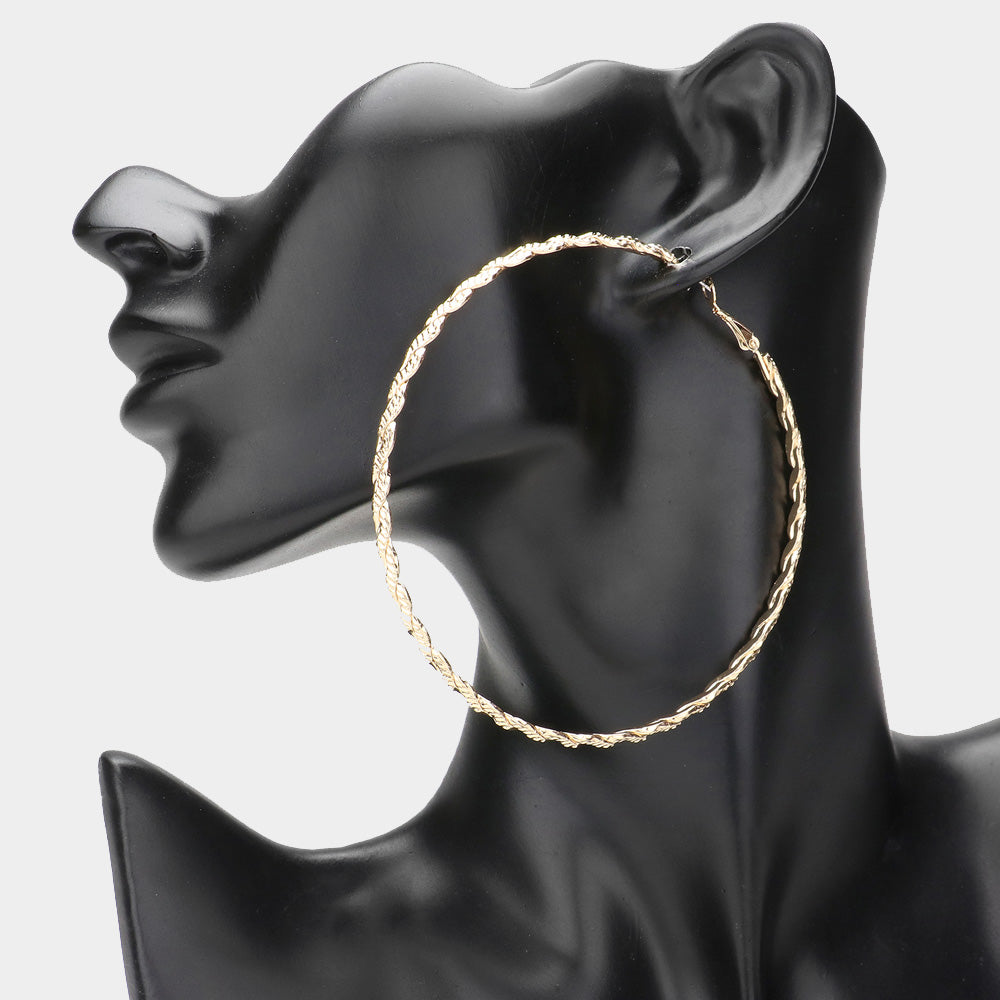 iLLASPARKZ Gold Dipped Textured Metal Hoop Earrings