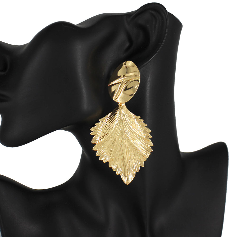 iLLASPARKZ Metal Leaf Dangle Earrings