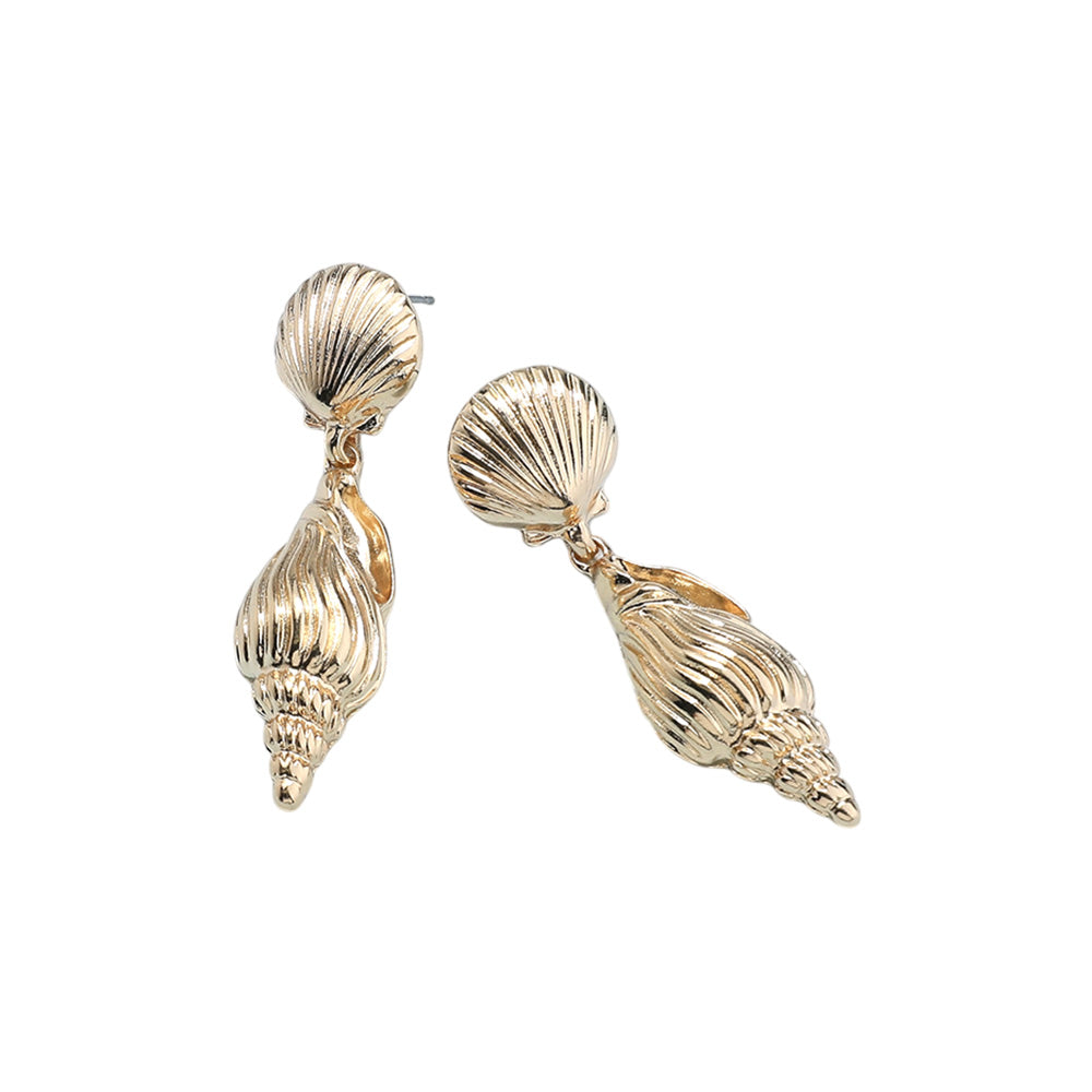 iLLASPARKZ Metal Puka Shell Dangle Earrings