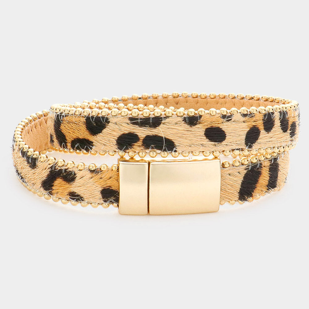 iLLASPARKZ Animal Patterned Calf Magnetic Wrap Bracelet