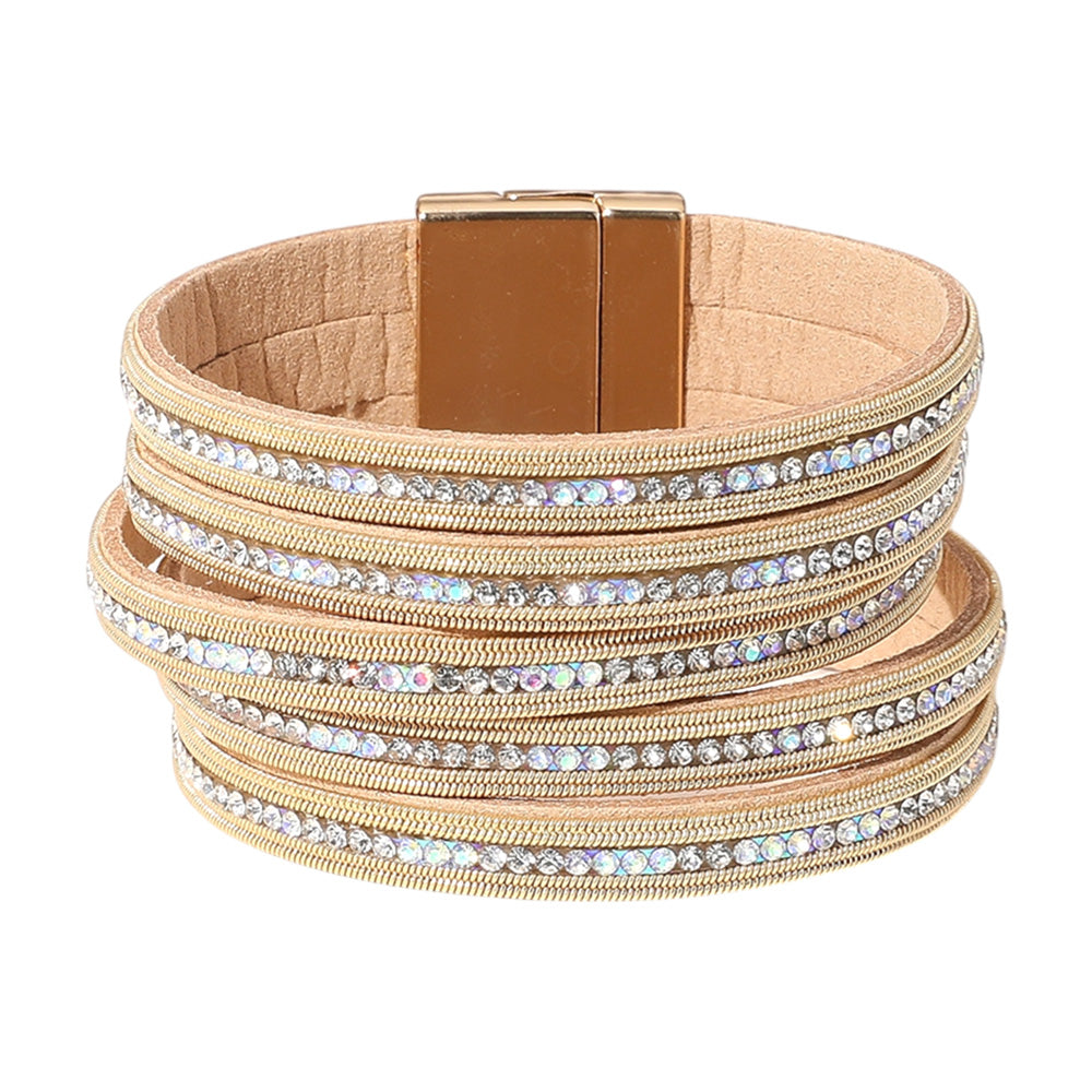 iLLASPARKZ Bling Studded Five Row Magnetic Bracelet