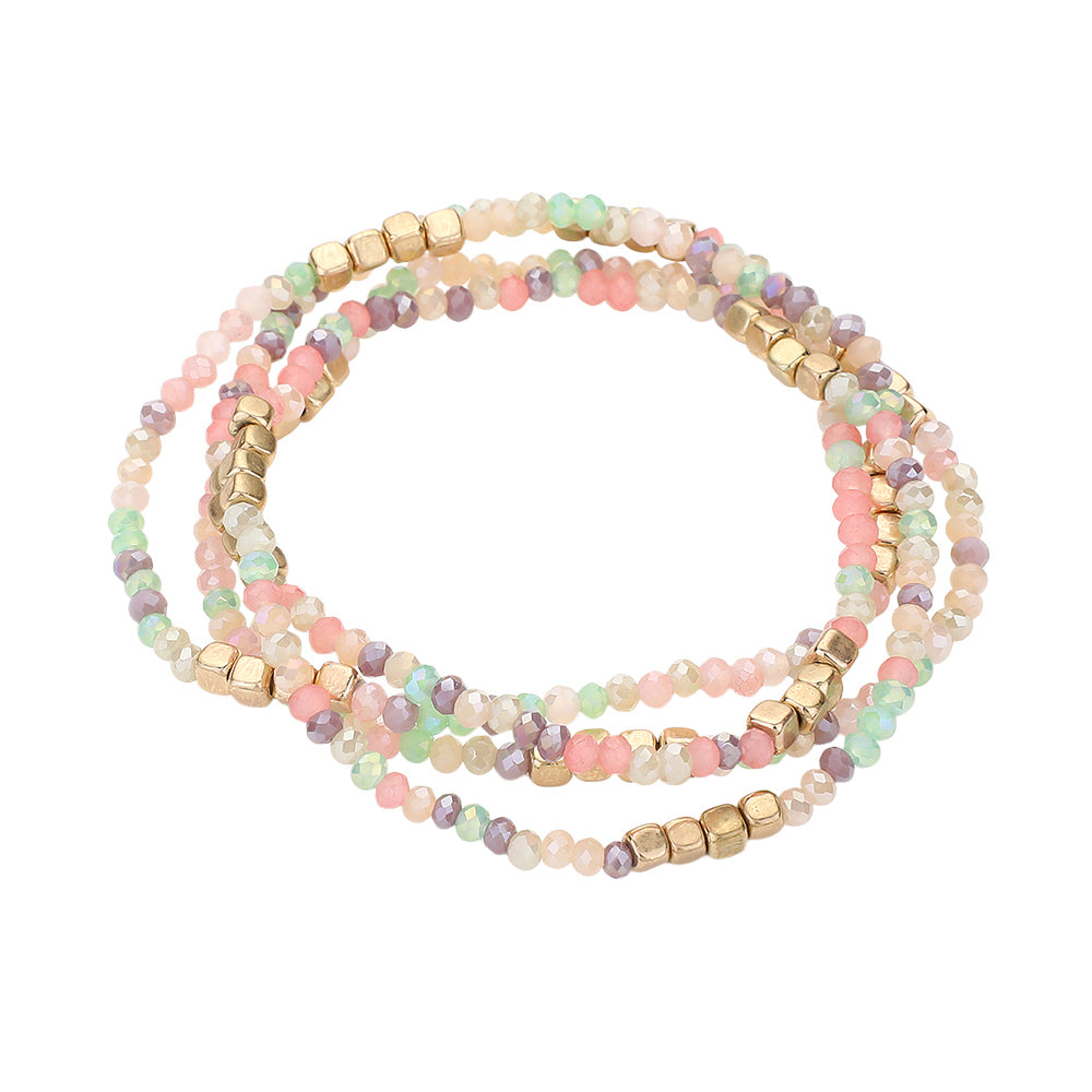 iLLASPARKZ 4PCS - Faceted Beaded Multi Layered Bracelets