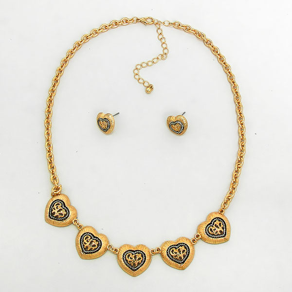 iLLASPARKZ Two-Tone Heart Collar Necklace