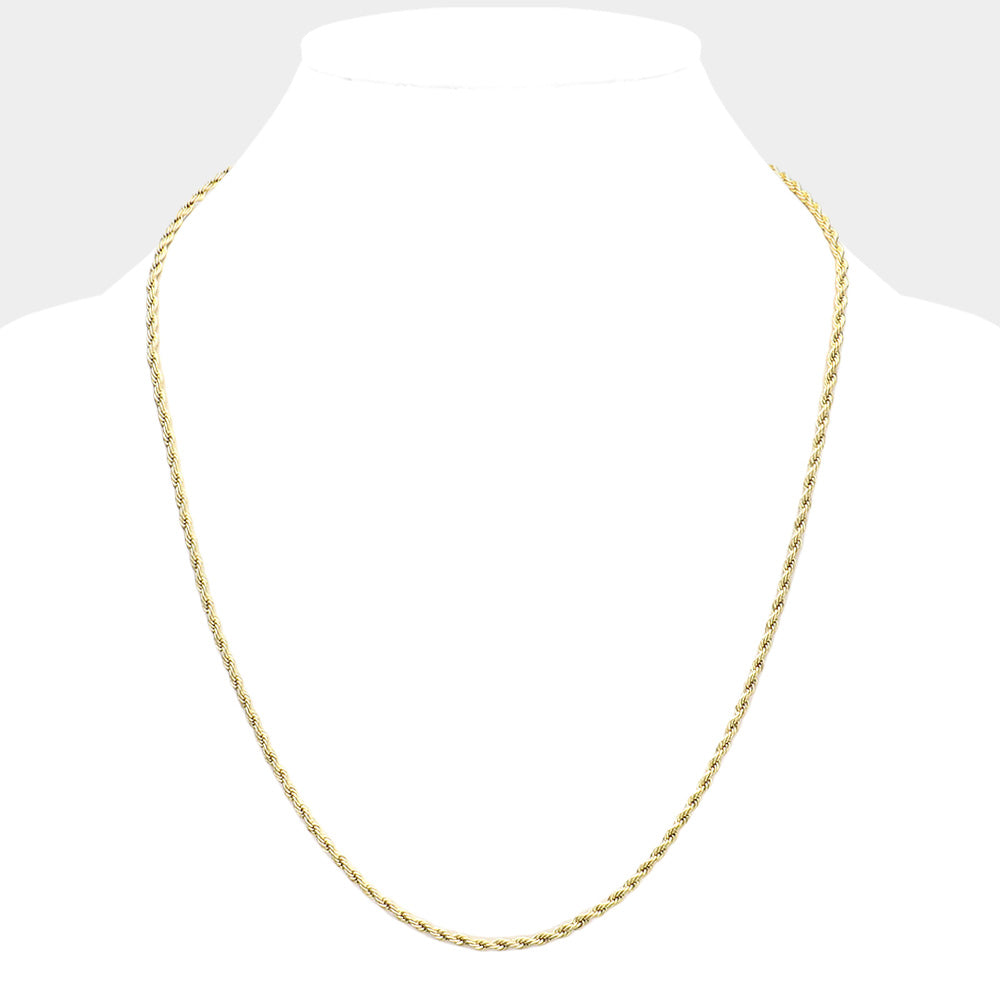 iLLASPARKZ 24 INCH, 3mm Stainless Steel Rope Chain Necklace