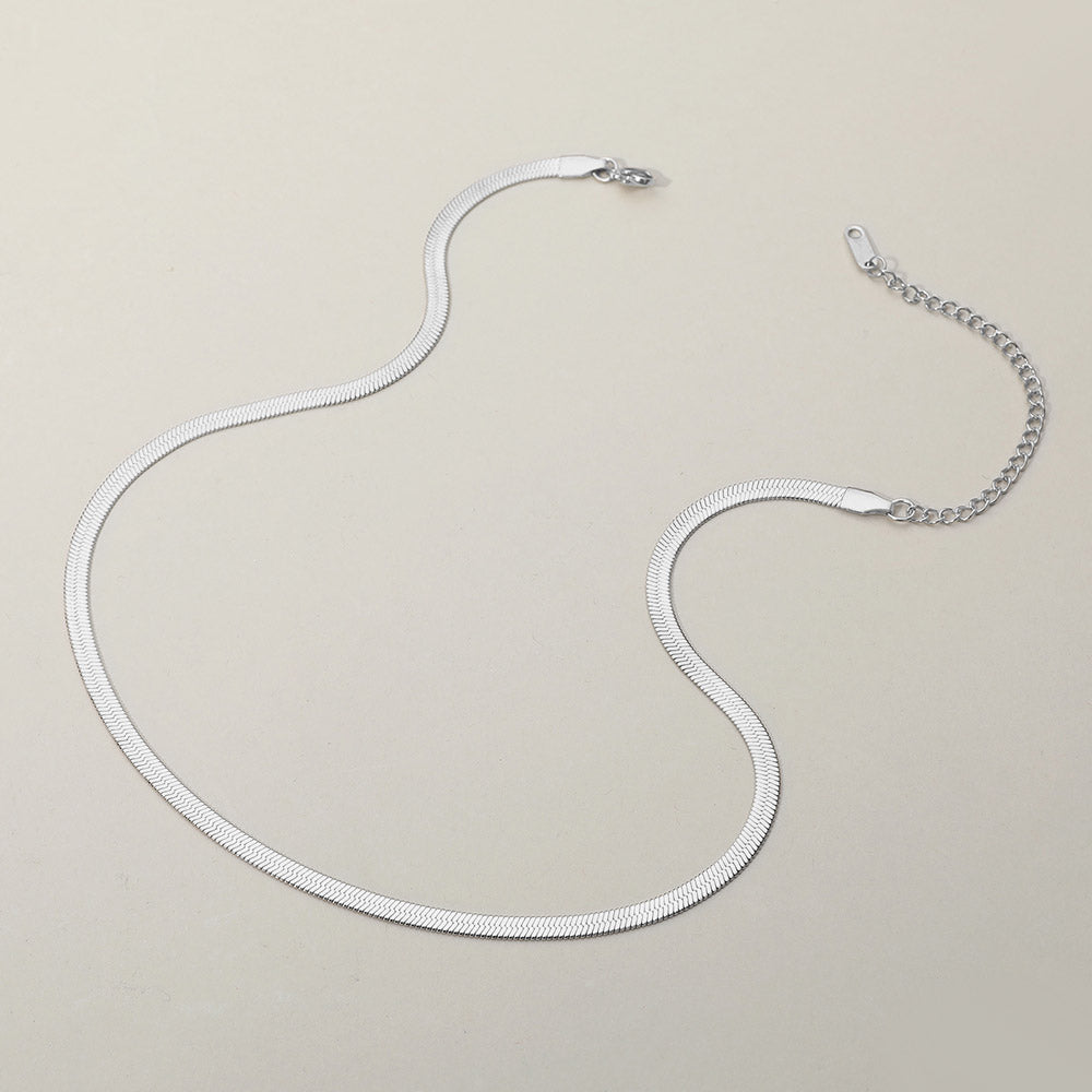 iLLASPARKZ Stainless Steel Herringbone Chain Necklace