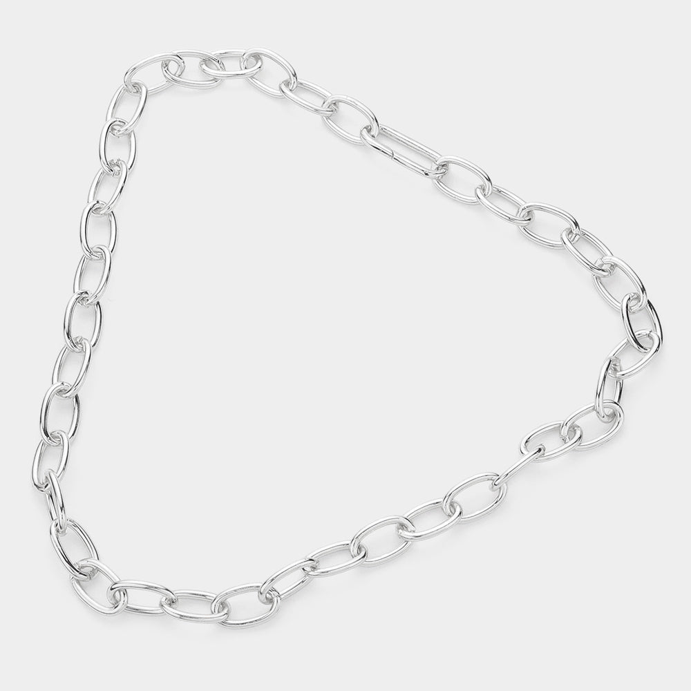 iLLASPARKZ Oval Metal Link Necklace