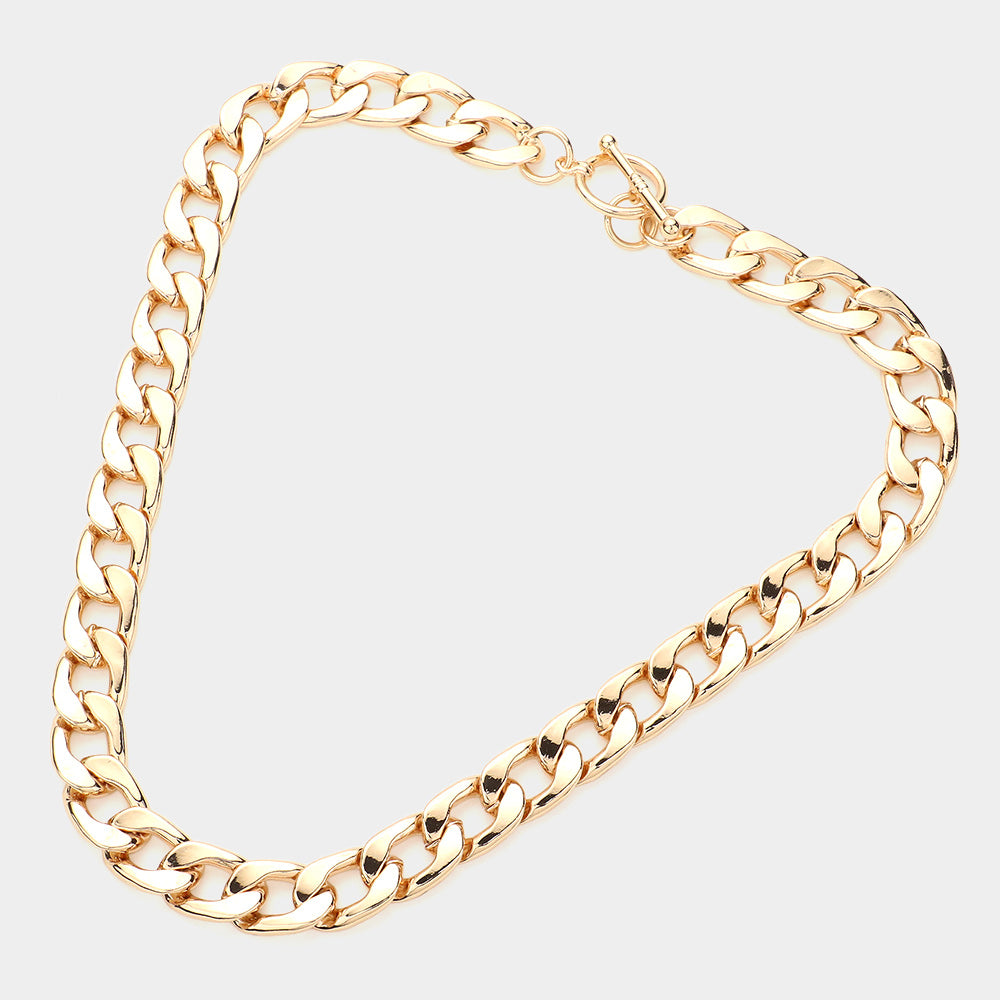 iLLASPARKZ Gold Dipped Metal Chain Toggle Necklace