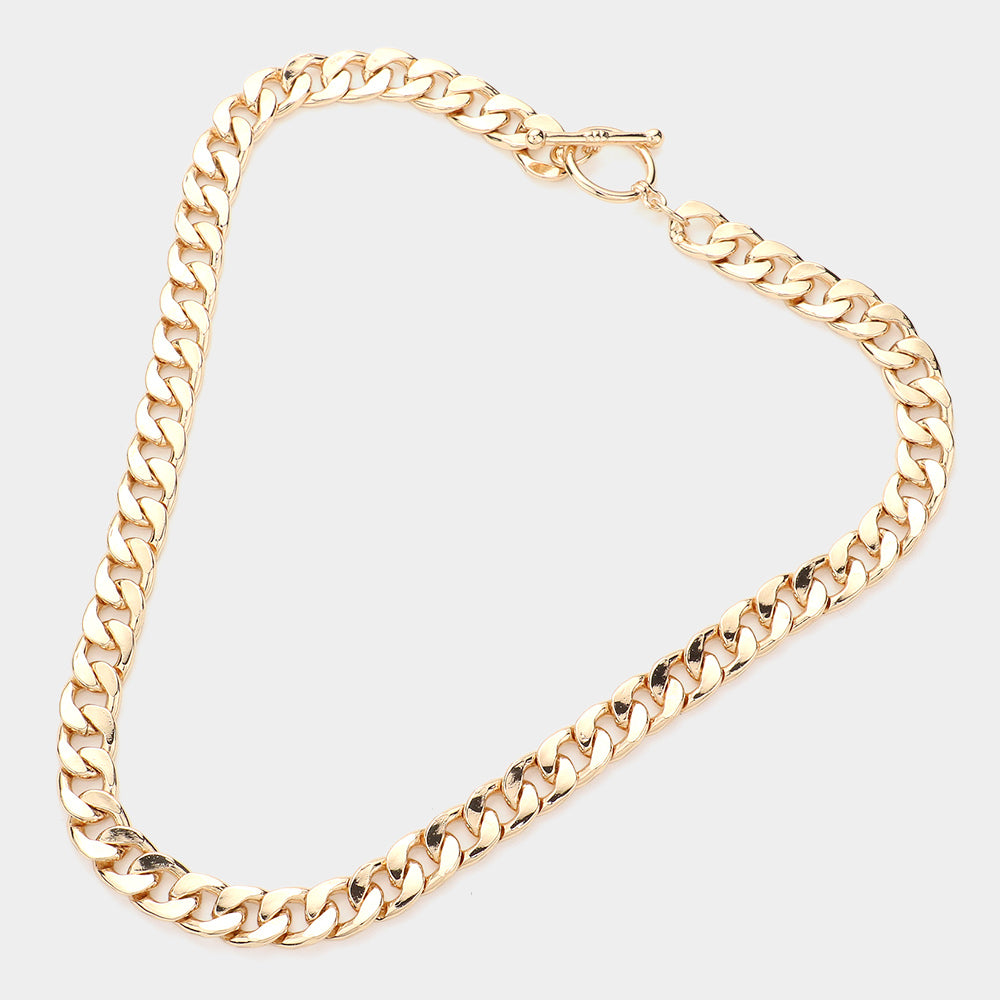 iLLASPARKZ Gold Dipped Metal Chain Toggle Necklace