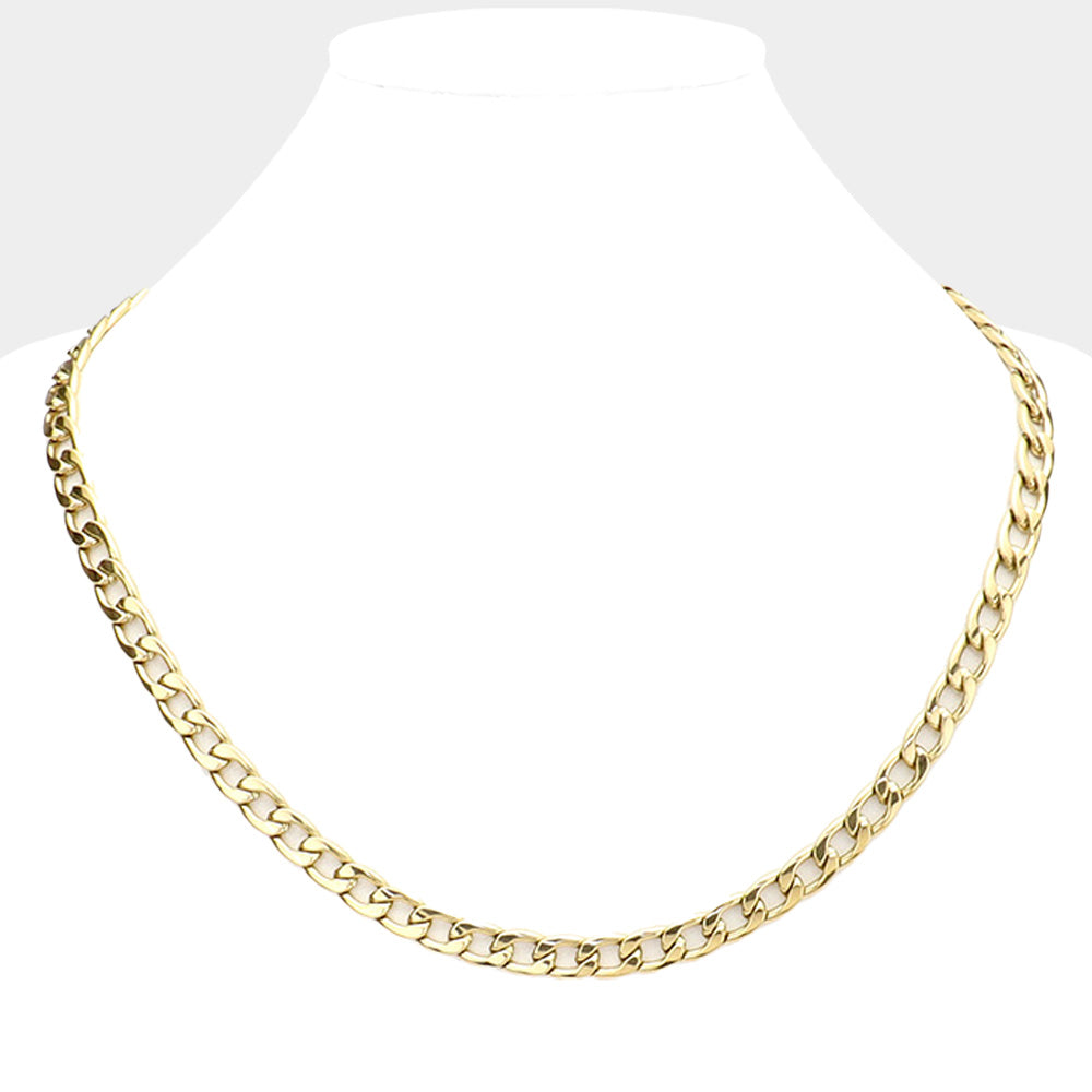 iLLASPARKZ 18 INCH, 6mm Stainless Steel Cuban Chain Necklace